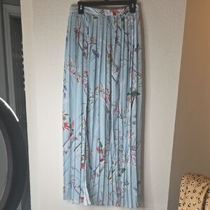 bebe Floral Maxi Skirt - Light Blue and Pink